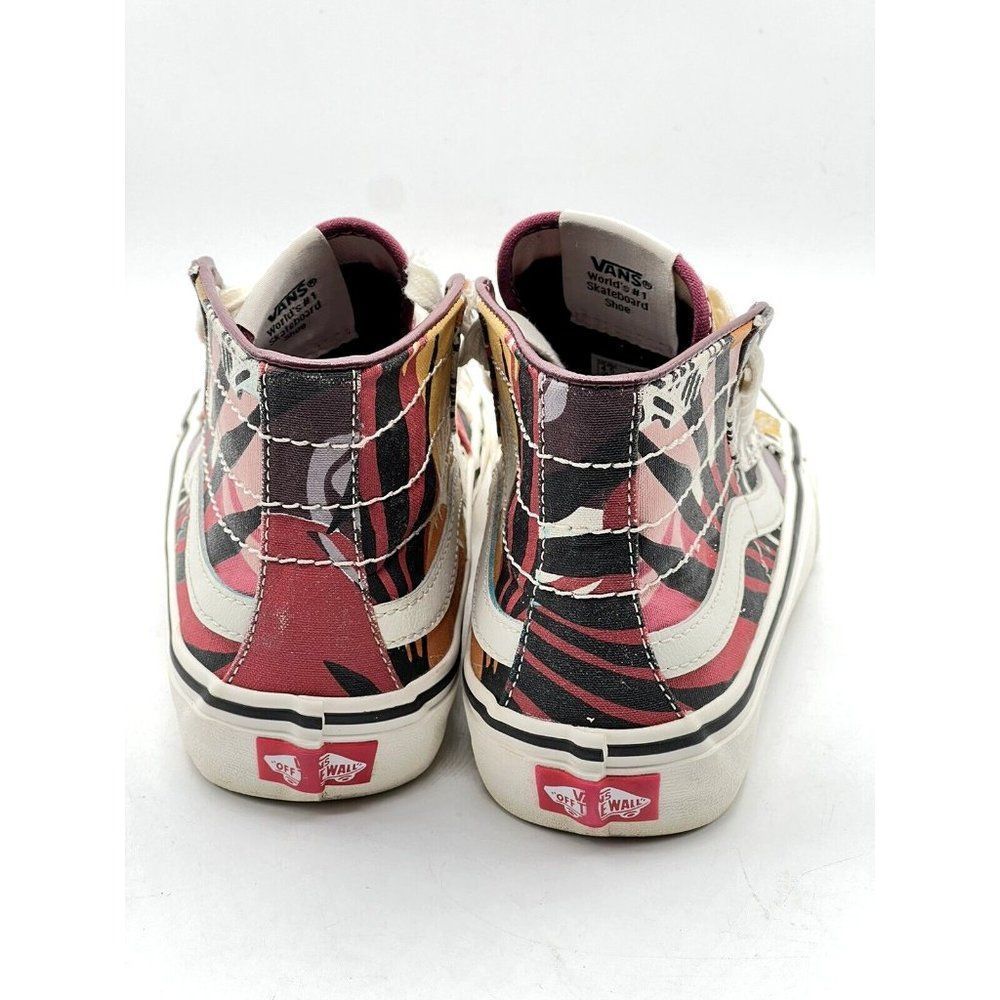 Vans Off The Wall Sk8 Hi Unisex Red Yellow Striped Shoes Sneakers Size 6 500714 - Picture 10 of 13